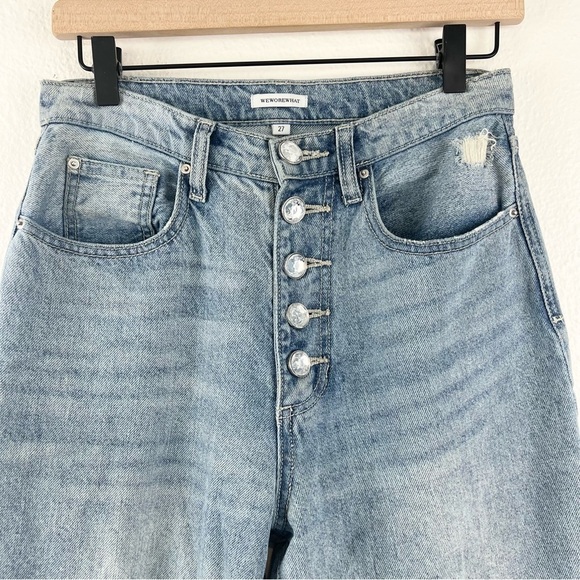 WEWOREWHAT Danielle Exposed Crystal Button Front High Rise Jeans, size 27 - Picture 4 of 9